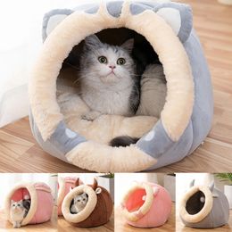 Cat Bed House Kennel Nest Round Pets Sleeping Cave Kitten Beds Pet Basket Cosy Kitten Lounger Cushion Cat House Tent Dog House 240226