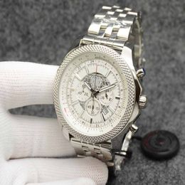 B05 49MM Unitime Watch Chronograph Quartz Movement Silver Case Limited Silver Dial 50TH ANNIVERSARY Men Watch Stainless Strap Mens2973