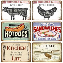 Metal Painting Metal Sign Fast Food Metal Plate Tin Sign Plaque Vintage Restaurant Home Bar Cafe Kitchen Metal Poster Wall Decor Accessories T240309