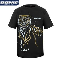 Shirts DONIC 83237 Table Tennis Jersey Men Women Sports Tshirts Tiger Breathable Ping Pong Shirts Short Sleeve Round Neck