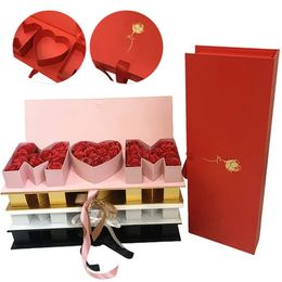 1 Mothers Day flower box empty flower gift box filled with sweet packaging cardboard Mothers Day shape gift box 240309