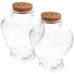 Storage Bottles 2 Pcs Wishing Bottle Decor Glass Transparent Drift Decorative Decorations Containers Empty
