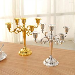 Candle Holders 3/5-Arm Metal Holder Gold Silver Black Bronze Colour Candlestick Dinner Stand Wedding Decor Party Restaurant Bar