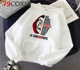 La Casa De Papel Hoodies Men Unisex Top Cartoon Money Heist Hooded House of Paper Kawaii Anime Cute Bella Ciao Sweatshirt Male C099535095