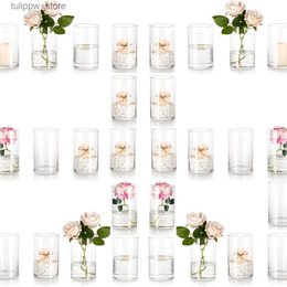 Vases Glass Cylinder Vases Set of 36 - Round Tall Clear Vase for Centerpieces Votive Candle Holders for Pillar Floating Candle Flower L240309