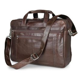 Genuine Leather Business 17 Inch Computer Bag Laptop Briefcase Men Office Bags Maletines Hombre283g