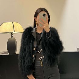 2024 Autumn/Winter New Internet Famous Motorcycle Encryption Raccoon Hair Car Stripe Short Fur Coat Female 306809