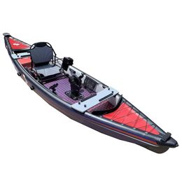 420x95x28cm Drop Stitch Inflatable Kayak Pedal foot drive fishing SUP canoe rowing boat with belt-driven send by ship to door