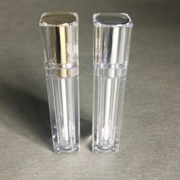 Whole Luxury Cosmetics Plastic Lipgloss Packaging Container 8ml Gold Silver Square Clear Lip Gloss Tube Empty Tubes Lipstick L3972950