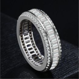 Victoria Wieck Luxury Jewellery Real 925 Sterling Silver Full Princess Cut White Topaz CZ Diamond Gemstones Promise Circle Wedding B178M