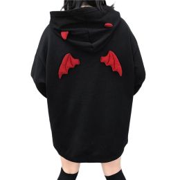 Sweatshirts Women's Casual Devil for Red Wing Oversized Long Sleeve with Hoodie Pullover Sweatshirt for Workout Casual Birthday Gift