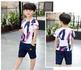 Bambini S Baby Nuovi ragazzi Vestiti Top T-shirt Pantaloni corti Outfit Set Vestiti per ragazzo Età per 3T 4 5 6 7 8 9 10 11 12 Anni 2 Colori2578652