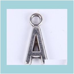 Jewellery Findings & Components Jewellery Fashion Antique Sier Copper Plated Metal Alloy Selling A-Z Alphabet Letter A Charms Floating340n