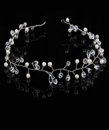 Sparkly Gold Silver Hair Jewelry Crystal Faux Pearl Tiaras Hairbands for Bride Wedding Party Crowns Headbands Shining Rhinestone H2111651