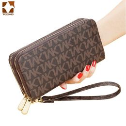 Women Long wallets Double Zipper Clutches Purse Big Letter Fashion Wristlet Wallet Phone Portfel Damski Card Holder Lady Wallets286z