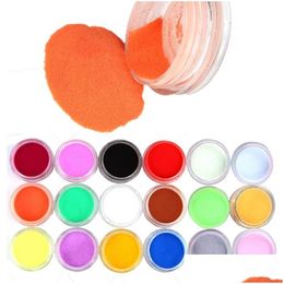 Nail Glitter 18 Colours Acrylic Carving Powder Dust Uv Gel Design 3D Tips Decoration Manicure Nail Art Crystal Drop Delivery Health Bea Dhjif