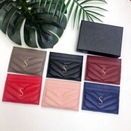 Designer Luxury Genuine Leather Purse card holder wallet Men famous Women's Holders fashion Coin Black Lambskin Mini Wallets 292S