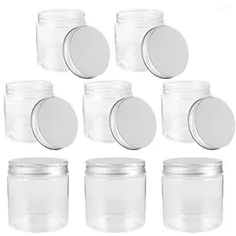 Storage Bottles 250ml Mini Transparent Silver Aluminum Lid Mason Jar Set Jam Small Plastic Jars