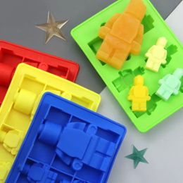 5-Cavity Robot Shape Silicone Mould DIY Chocolate Cake Pudding Kid Birthday Children's Day Party Gift Baking Supplies 0309