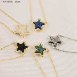 Pendant Necklaces 24SS Kendras Scotts Neclace Jewelry Sequin Star Necklace Fashionable and Stylish Simple Style Personalized Multicolor L240309