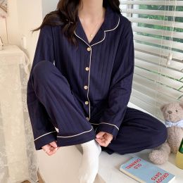 Capris 6535 Cotton Maternity Nursing Sleepwear Sets Autumn Spring Feeding Shirt Belly Pants Suits Clothes for Pregnant Women Pregnancy