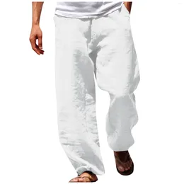 Men's Pants Summer Cotton Linen Sweatpants Casual Man Gyms Running Sportswear Plus Size Fitness Streetwear Breathable