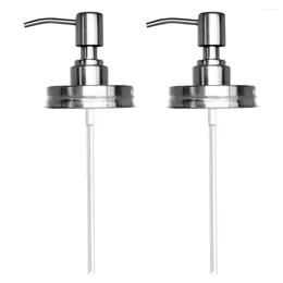 Liquid Soap Dispenser 2pcs Lids Stainless Steel Rust Proof Lotion Bathroom Accessories For Mason Jar (70#)