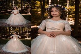 Glitz Pageant Dresses for Little Girls Vestido De Daminha Infantil One Shoulder Flower Girl Dresses Ball Gown2777419