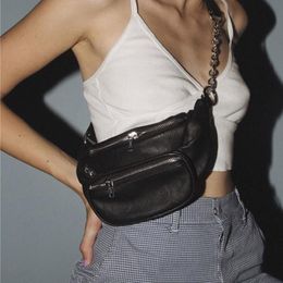 Waist Bags Women Fanny Pack Brand Designer Belt Bag Chain Black Crossbody Messenger Cool Simple Chest189R