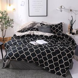 Bedding Set Super King Duvet Cover Sets 3pcs Marble Single Swallow Queen Size Black Comforter Quilt Cover Pillowcase 200x200214y