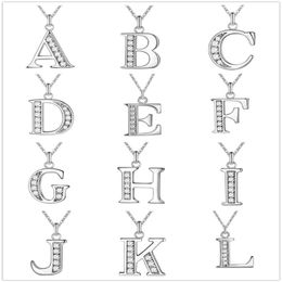 fashion high quality 925 silver 26 pcs letter with diamond necklace 925 silver necklace Valentine's Day holiday199s