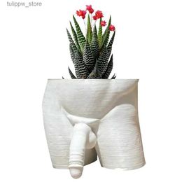 Vases Resin Plant Pot Decor Sexy Men Naked Butt Flower Growing Pot Desktop Ornament for Succulents Planter Pot Home Desk Decoration L240309