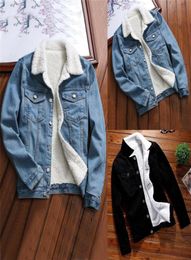 Women Denim Jacket With Fur Women Autumn Winter Denim Jacket Warm Upset Jacket Vintage Long Sleeve Loose Jeans Coat Outwear Vintag6366789