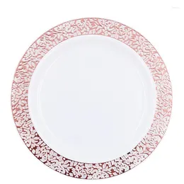 Disposable Dinnerware Gold Plastic Plates -Party Fancy Salad And Appetizer For All Occasions