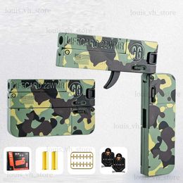 Gun Toys 2.0 Upgraded Lifecard Alloy Folding Gun Toy Soft Bullet Blaster Shooting Model Firing Pistol For Adults Kids Boys Birthday Gifts T240309