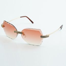 Micro full set diamond sunglasses 8300817 with cut lenses and metal wire arm glasses direct sales size 18-135 mm