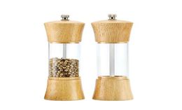 6 inch Wood Acrylic Spice Pepper Mill with Strong Adjustable Ceramic Grinder Home Kitchen Tools For Cooking8250196