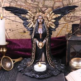 Decorative Objects Figurines Teresina Grim Reaper Statue Nordic Statue of Death Aromatherapy Candlestick Decoration Gothic Halloween Resin Candle Sculpture T24