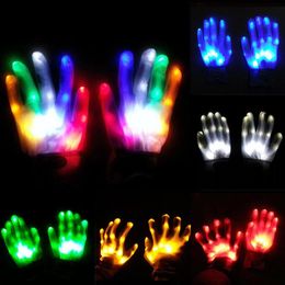 Luvas emissoras de luz LED colorido palco mágico dedo piscando luvas mostrar adereços