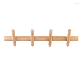 Hangers 4 Hooks Solid Wood Coat Rack Behind The Door Fitting Room Hanging Clothes Hook Wall Mounted