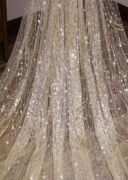 Luxury Cathedral Wedding Veil Bling Bling Bridal Veils Soft Single Tier with Comb Glitters Accessories5793662