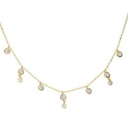 Cz diamond drop charm necklace choker collarbone bezel round cz charm lovely adorable women gift 925 sterling silver jewelry249F