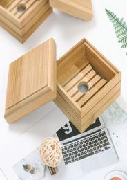 14 Styles Wooden Soap Dishes Tray Holder Natural Bamboo Storage Soap Rack Plate Box Container Wood Bathroom Soap Dish Storage Box 2016093