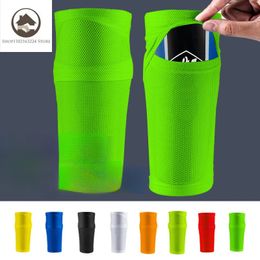 1 Pair Football Shin Guard with Pocket Compression Calf Sleeve Sports Socks Soccer Leg Support Protector for Adult Teen Children 240228