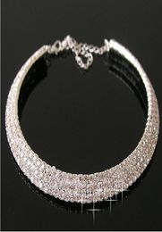 Crystal Bridal Jewellery Sexy MenMade Diamond Necklace For Party Prom Formal Event Wedding Jewellery Set Bridal Accessories 3 Rows Rh5392073