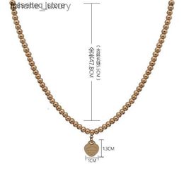 Pendant Necklaces Pendant Necklaces Womens Peach Heart Ball Chain Necklace Designer Jewellery Goldsilverrose Bead Complete Brand As Wedding Christmas Gift L240309
