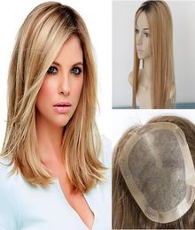 Balayage 2627 Colour Silk Top Human Hair Toppers for Women Clip in Top Hairpiece Toupee for Thinning Hair46833743948077
