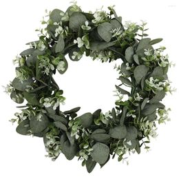 Decorative Flowers Artificial Garland Wall Faux Green Wreath Eucalyptus Leaf Spring American Style Decor