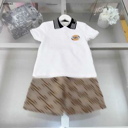 Luxury kids tracksuits Embroidered badge T-shirt set baby clothes Size 120-170 CM Short sleeve POLO shirt and Logo printing shorts 24Mar