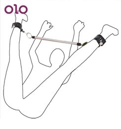 OLO For Women Couples Leather Wrist Ankle Cuffs Stainless Steel With Lock Keys Spreader Bar Restraint Bondage Y2006168510975